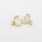 14K Yellow gold Oval mary cz chandelier earrings for Children/Kids web456 4