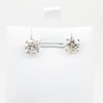 Mens 14k White Gold 1.6ctw diamond Stud earring 17 EM100 Size 1.5 2