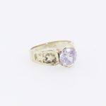 10k Yellow Gold Syntetic white gemstone ring ajjr76 Size: 2.5 4