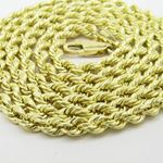 "Mens 10k Yellow Gold skinny rope chain ELNC13 22"" long and 3mm wide 2"