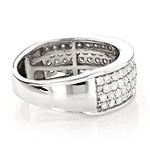 4 Row Mens Pave Set Natural Diamond Wedding 14K-2