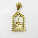 Mens 10k Yellow gold Red and white gemstone mary charm EGP46 4