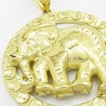 Mens 10k Yellow gold Round elephant charm EGP81 2