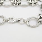 Womens Sterling silver Fancy oval link bracelet 2