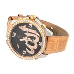 Jacob Co. 18K Rose Gold Leather Band 5Time Zone-2