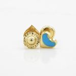 14K Yellow gold Heart stud earrings for Children/Kids web106 2