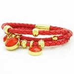 Womens red band red stone braided bracelet CBBR4 7.5 inches long and 79mm wide 2