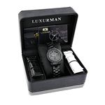 Mens Ladies Diamond Watches: Luxurman Black Band Genuine Diamond Watch 0.3ct 4