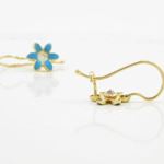 14K Yellow gold Flower cz hoop earrings for Children/Kids web39 4