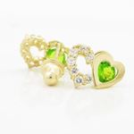 14K Yellow gold Dual heart cz stud earrings for Children/Kids web290 2