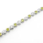 Ladies .925 Italian Sterling Silver white and yellow cz bracelet 4