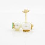 14K Yellow gold Pearl flower stud earrings for Children/Kids web4 4