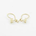 14K Yellow gold Plain heart hoop earrings for Children/Kids web225 2