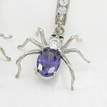 Womens Purple precious stone spider chandelier earring Silver9 2