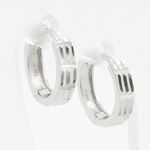 womens bp90 fancy earrings 14K white gold italian ball stud huggie hoop 2