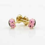 14K Yellow gold Bettle stud earrings for Children/Kids web162 4