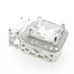 Ladies .925 Italian Sterling Silver square pendant Length - 14mm Width - 11mm 2