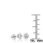 Ladies Platinum Round Natural Diamond Bezel Stud-4