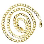 10K YELLOW Gold HOLLOW ITALY CUBAN Chain - 24 Inches Long 6.7MM Wide 2