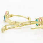 14K Yellow gold Butterfly cz hoop earrings for Children/Kids web323 4