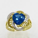 10K Yellow Gold womens heart gemstone ring ASVJ16 2