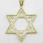 Mens 10k Yellow gold Star of david gold cz pendant GCHA33 4