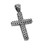 Men's 10K Gold Black Diamond Cross Pendant 1-2