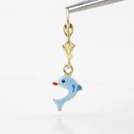 14K Yellow gold Dolphin chandelier earrings for Children/Kids web406 2