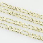 10K Yellow Gold diamond cut figaro chain GC101 4