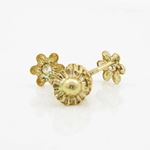 14K Yellow gold Fancy flower cz stud earrings for Children/Kids web184 4