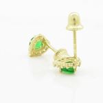 14K Yellow gold Heart cz stud earrings for Children/Kids web246 4
