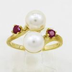 10K Yellow Gold womens synthetic pear ring ASVJ40 2