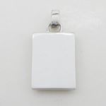 Silver military dog tag cz pendant SB14 29mm tall and 17mm wide 4