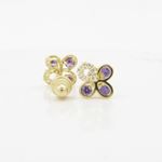 14K Yellow gold Flower cz stud earrings for Children/Kids web425 2