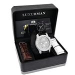 Luxurman Mens Diamond Watch 0.50 ct Freeze Stainless Steel Paved in White Stones 4