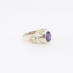 10k Yellow Gold Syntetic purple gemstone ring ajjr69 Size: 2 4