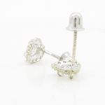 14K White gold Heart cz stud earrings for Children/Kids web241 4