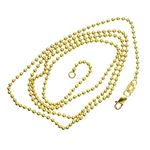 14K YELLOW Gold SOLID BALL Chain - 22 Inches Long 2MM Wide 2