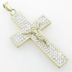 Mens 10K Solid Yellow Gold big multirow jesus cross Length - 1.73 inches Width - 21.5mm 2