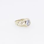 10k Yellow Gold Syntetic white gemstone ring ajjr48 Size: 2.5 4