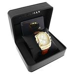 Mens Diamond Watches: Yellow Gold Plated Bubble-4