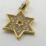 Womens Yellow star of david cz pendant Silver29 2