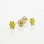 14K Yellow gold Flower cz stud earrings for Children/Kids web23 4