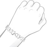 Luxurman Love Quotes: Sterling Silver Diamond Heart Bracelet for Women 4