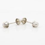 14K White gold Round pearl stud earrings for Children/Kids web519 4