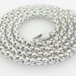 Unisex Italian sterling silver franco box ball wheat popcorn rope fancy chain 2