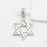 Womens White star of david cz pendant Silver32 4