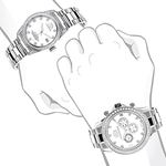 Luxurman His and Hers Real White Gold Plated Diamond Watch Set 3.5ct: Swiss Movt 4