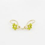 14K Yellow gold Flower cz hoop earrings for Children/Kids web47 2