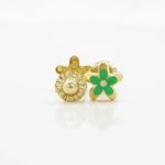 14K Yellow gold Flower stud earrings for Children/Kids web7 2